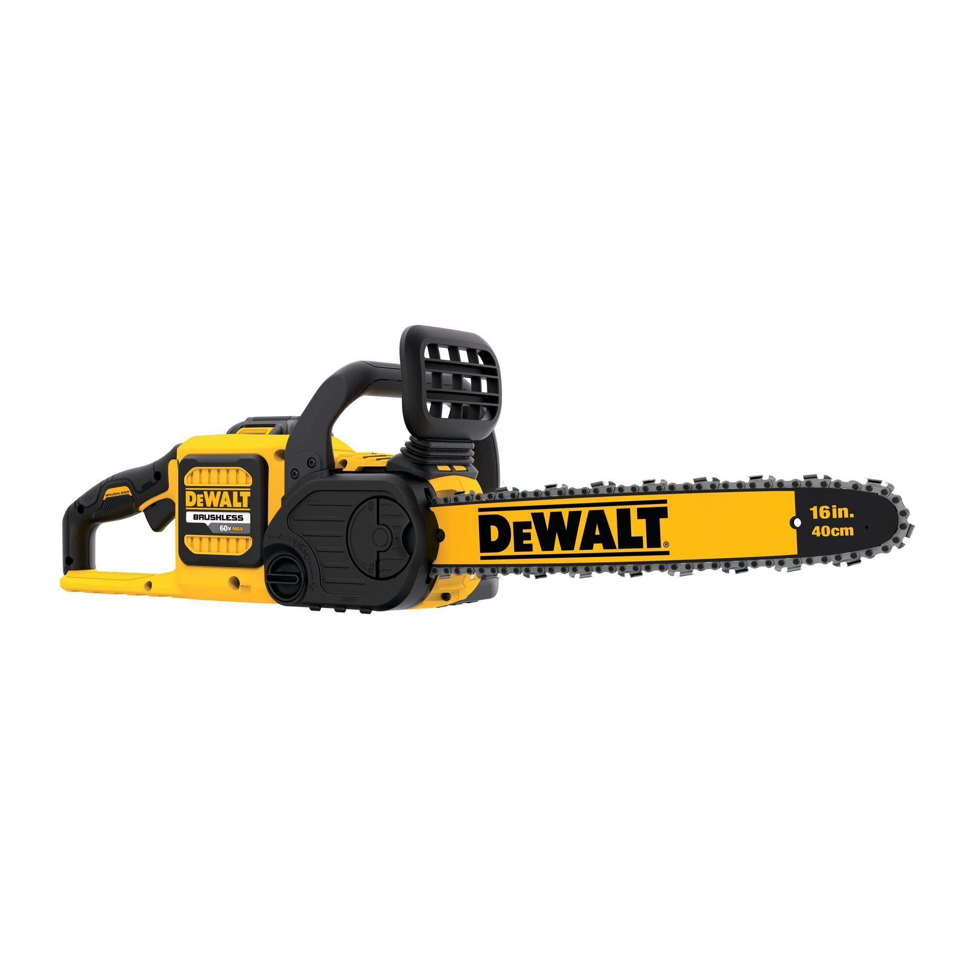 DEWALT FlexVolt 60V Max Brushless Cordless Chainsaw Kit — 16in. Bar, 2Ah Battery, Charger Included, Model# DCCS670T1